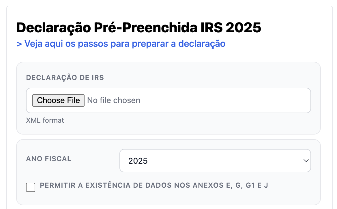 Export the IRS Declaration file (XML format)